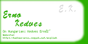 erno kedves business card